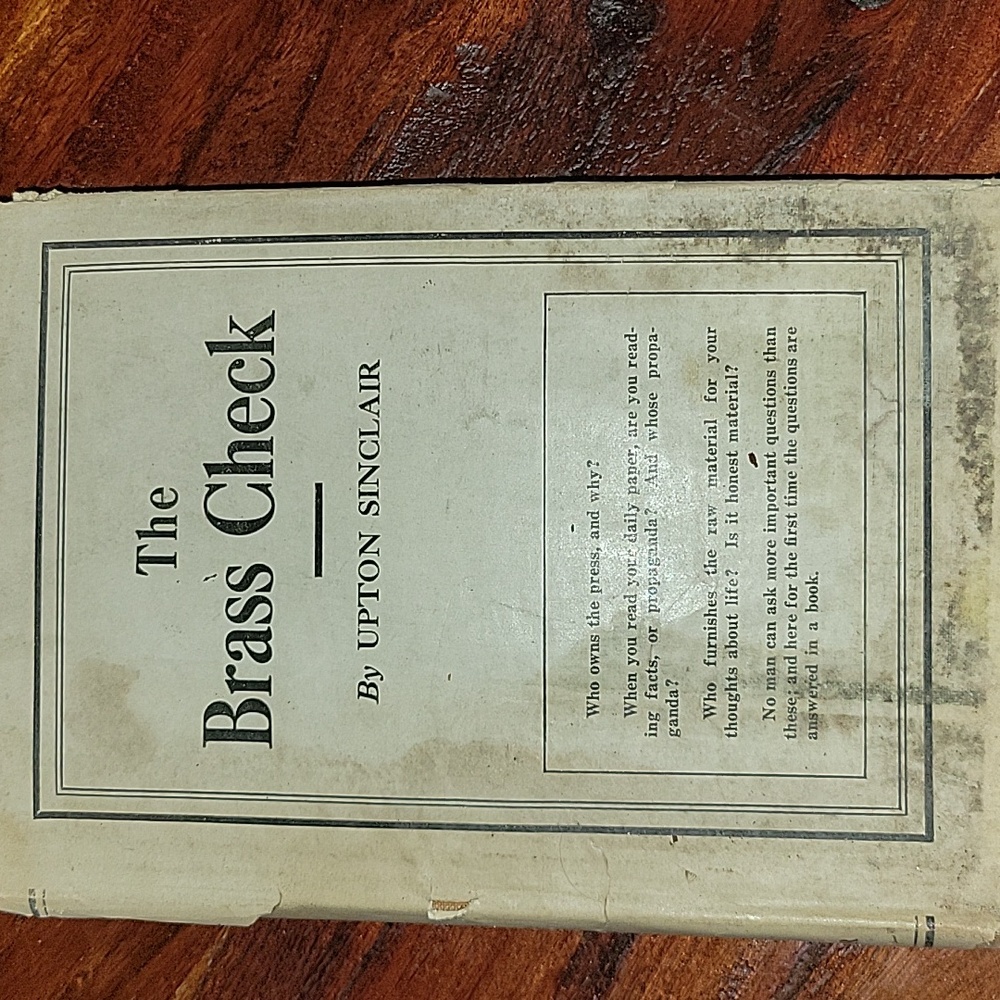 Antique Book By Upton Sinclair, The Brass Check
